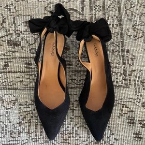 Ganni Sabine suede slingback pumps
